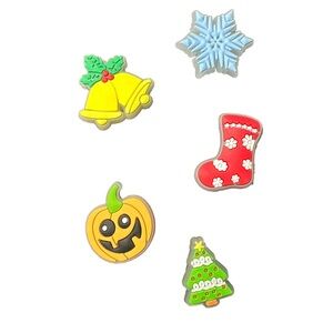 Jibbitz Shoe Bracelet Charm 5 Piece Holiday Christmas Halloween Croc Accessories